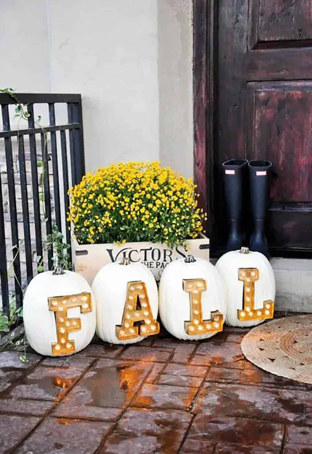fall marquee light letter pumpkins