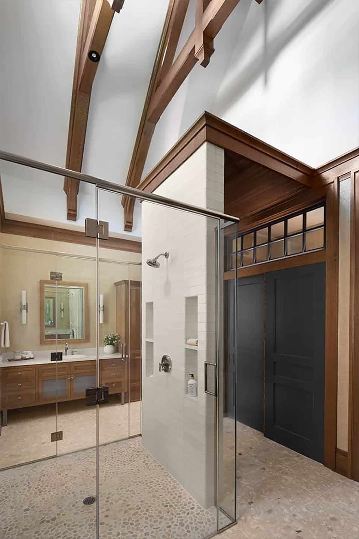 Bathroom with double door shower